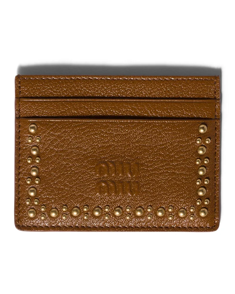Miu Miu Kartenetui Aus Leder, Damen, Brandy Brandy