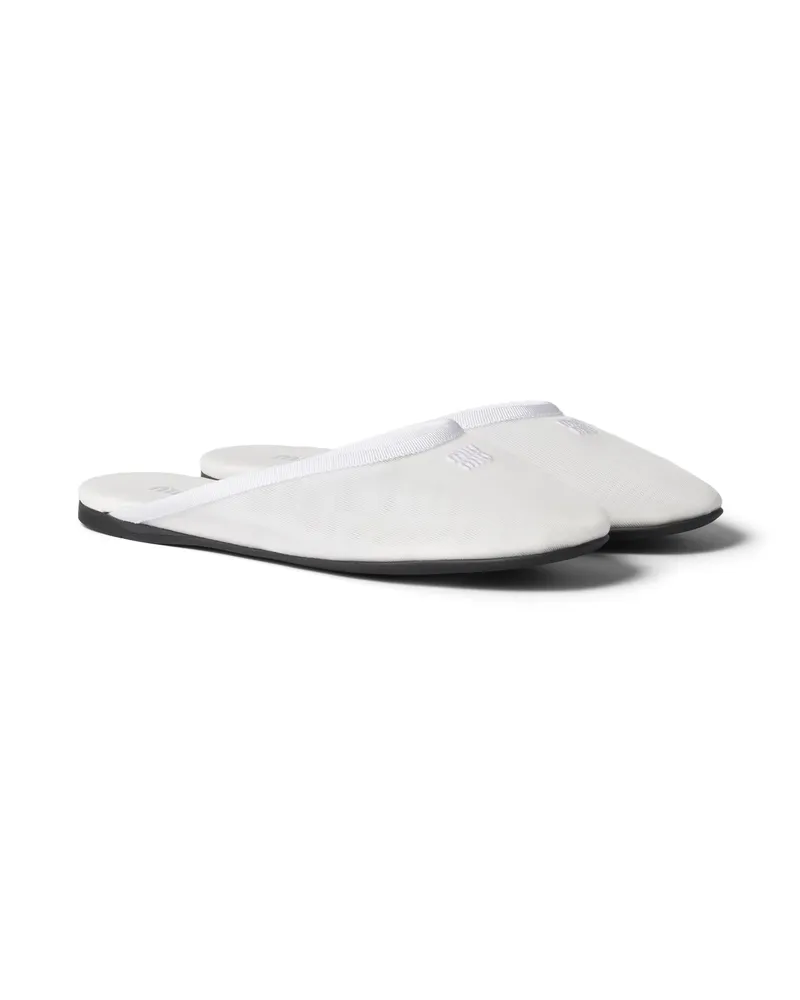 Miu Miu Slipper Aus Mesh, Damen, Weiss, Größe Weiss