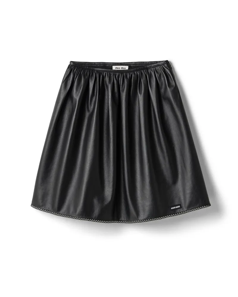 Miu Miu Rock Aus Nappa-leder, Damen, Schwarz, Größe Schwarz