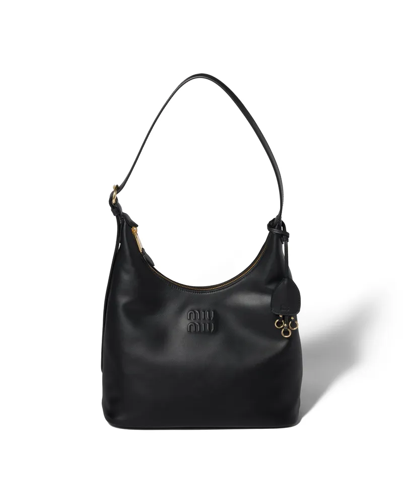 Miu Miu Spirit Tasche Aus Leder, Damen, Schwarz Schwarz
