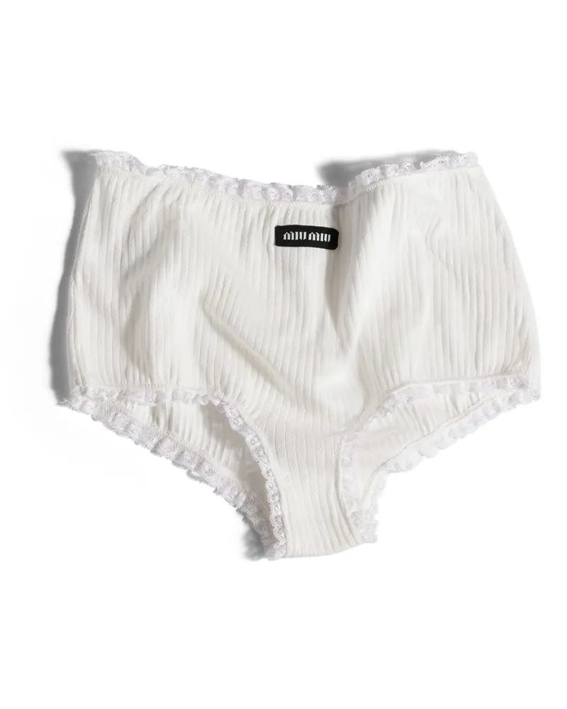 Miu Miu Slip Aus Baumwolle, Damen, Weiss, Größe Weiss