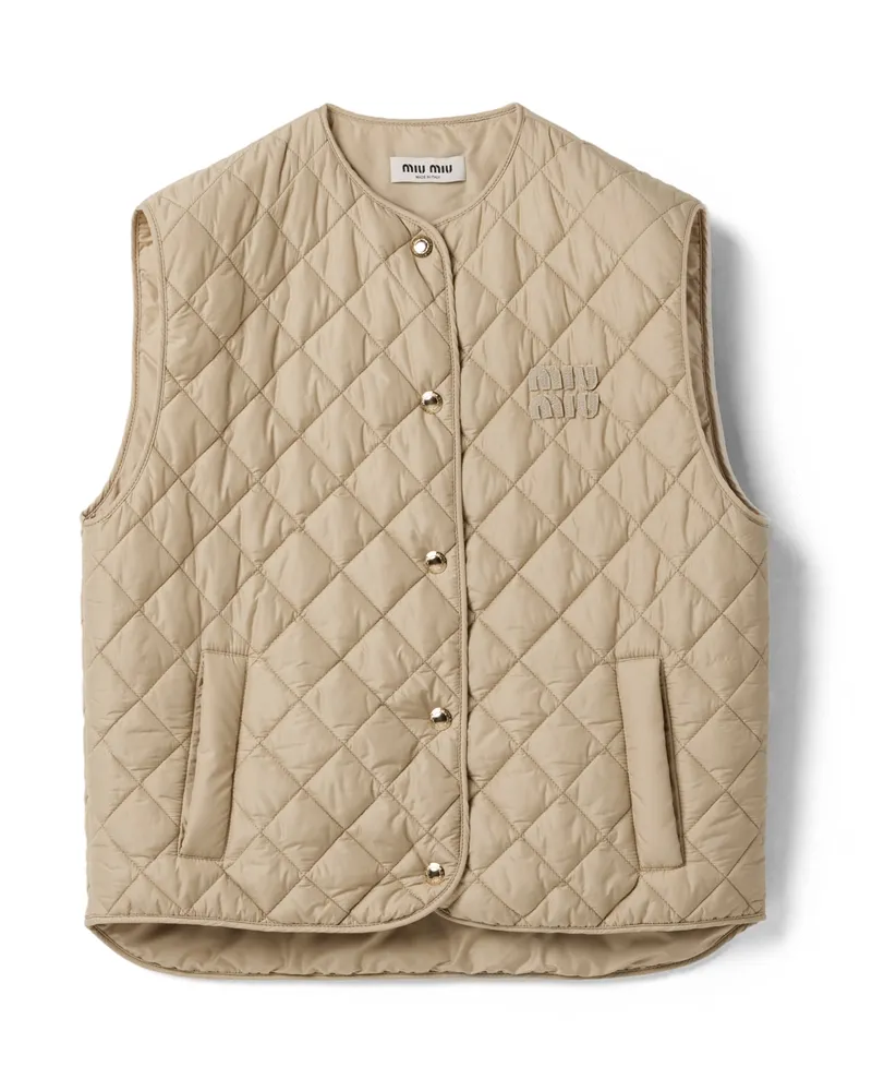 Miu Miu Weste Aus Funktionsgewebe, Damen, Sandbeige, Größe Sandbeige