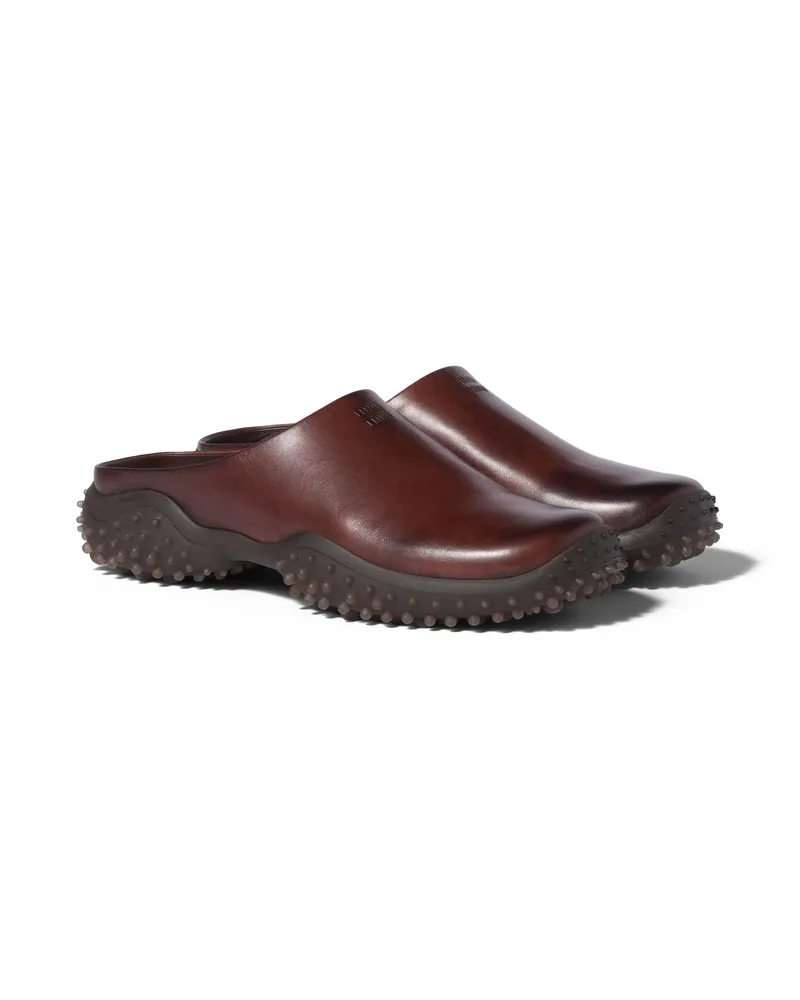Miu Miu Mules Aus Leder, Damen, Kaffeebraun, Größe Kaffeebraun
