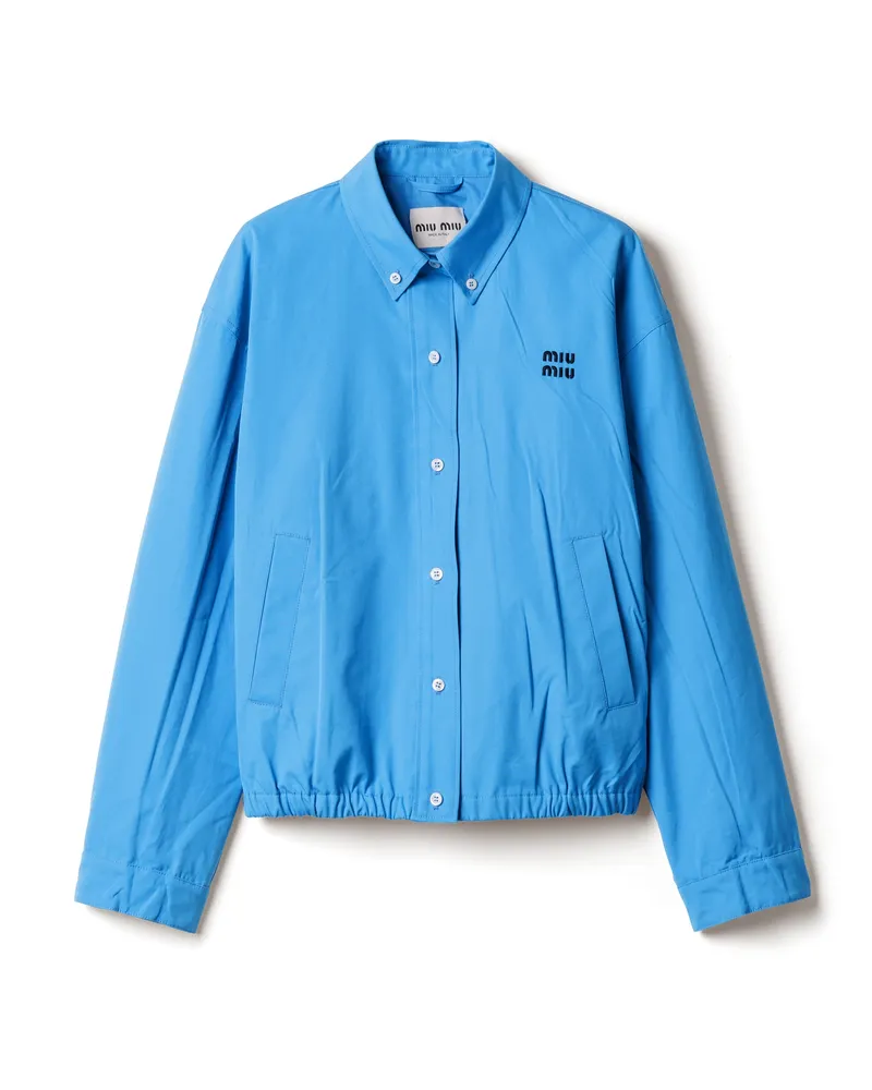 Miu Miu Blousonjacke Aus Popeline, Damen, Lavendelblau, Größe Lavendelblau