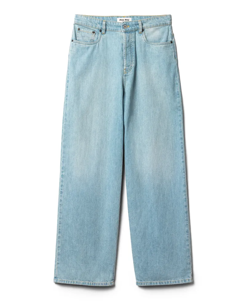 Miu Miu Jeans Aus Denim, Damen, Saphirblau, Größe Saphirblau