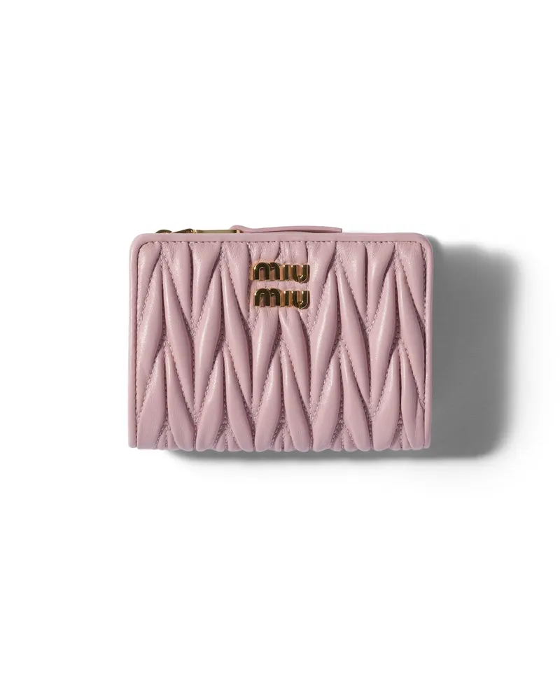 Miu Miu Kleine Geldbörse Aus Matelassé-nappaleder, Damen, Alabasterrosa Alabasterrosa