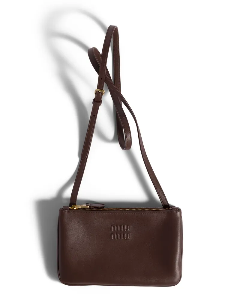 Miu Miu Pouch Aus Leder, Damen, Bruyère-holz Bruyère-holz