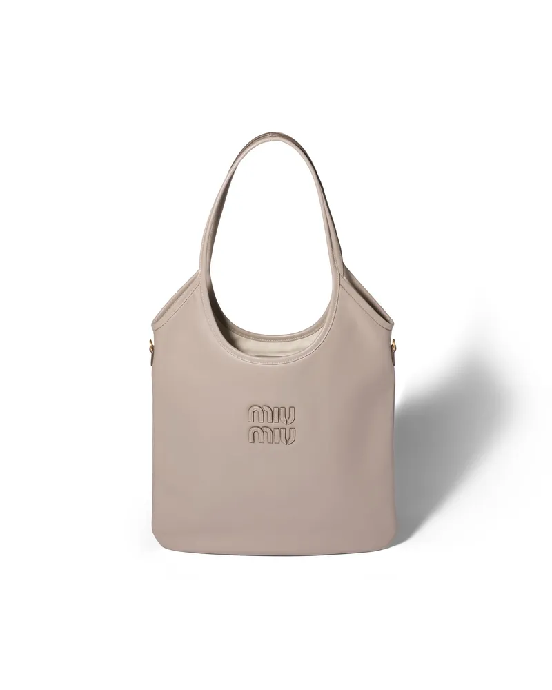 Miu Miu Ivy Tasche Aus Leder, Damen, Bimsstein Bimsstein