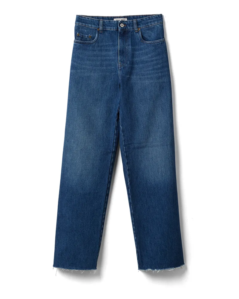 Miu Miu Five-pocket-jeans Aus Denim, Damen, Blau, Größe Blau