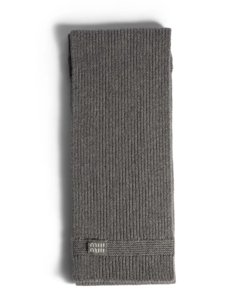 Miu Miu Schal Aus Kaschmir, Damen, Grau Grau