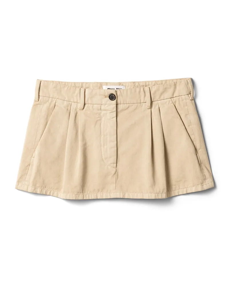 Miu Miu Minirock Aus Alter Gabardine, Damen, Beige, Größe Beige