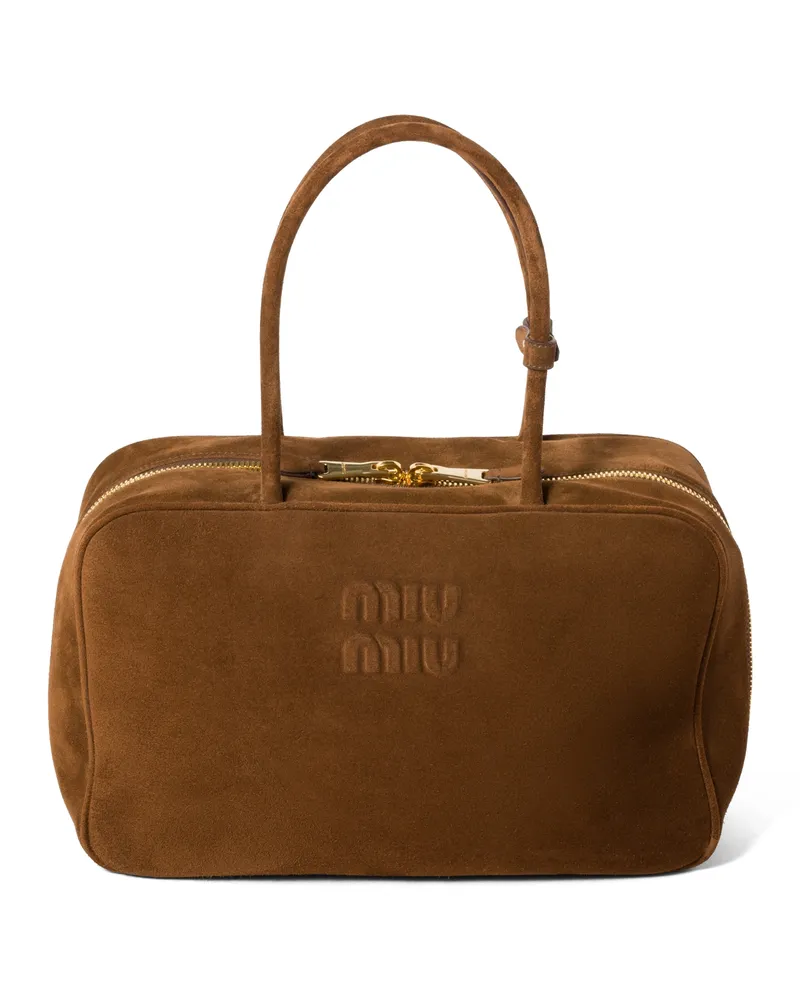 Miu Miu Beau Tasche Aus Wildleder, Damen, Kakaobraun Kakaobraun
