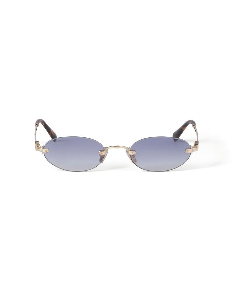 Miu Miu Logo Sonnenbrille, Damen, Gläser In Indigo Gläser