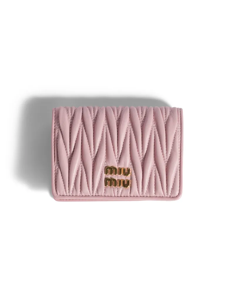 Miu Miu Kleine Geldbörse Aus Matelassé-nappaleder, Damen, Alabasterrosa Alabasterrosa