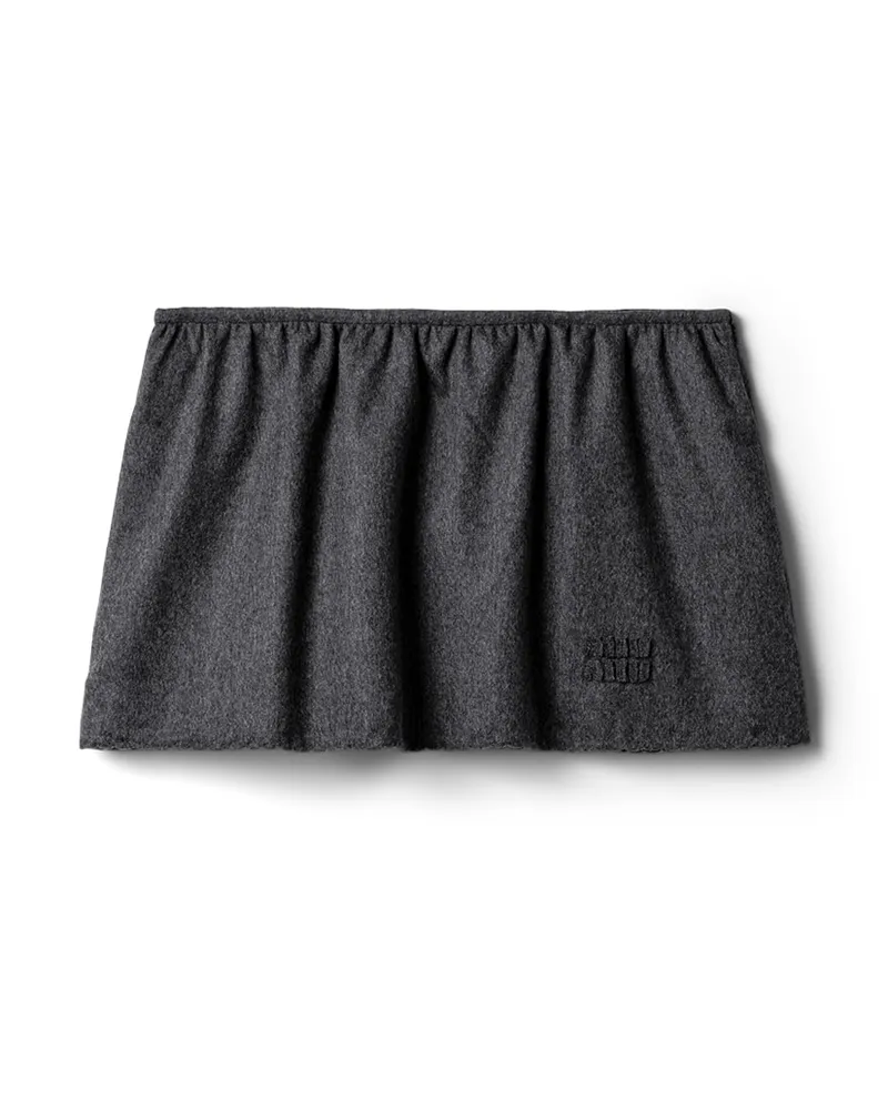 Miu Miu Minirock Aus Wolle, Damen, Schiefergrau, Größe Schiefergrau