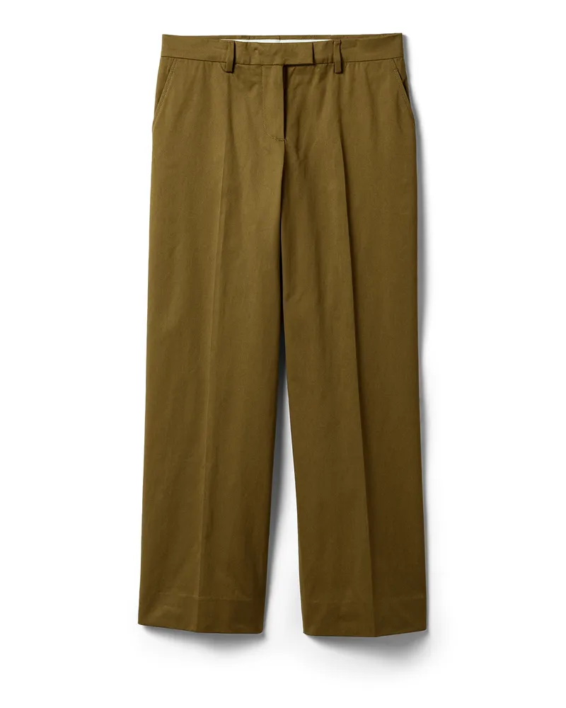 Miu Miu Hose Aus Baumwoll-satin, Damen, Waldgrün, Größe Waldgrün