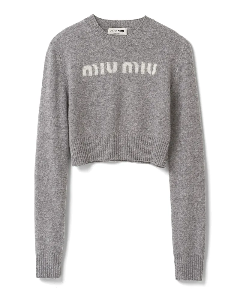 Miu Miu Pullover Aus Wolle Und Kaschmir, Damen, Grau, Größe Grau