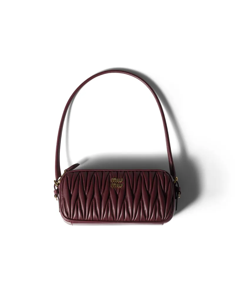 Miu Miu Pouch Aus Matelassé-nappaleder, Damen, Burgunderrot Burgunderrot