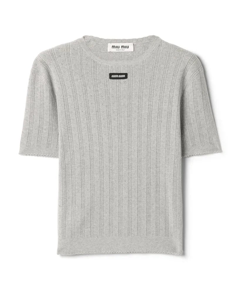 Miu Miu Pullover Aus Baumwolle, Damen, Grau, Größe Grau