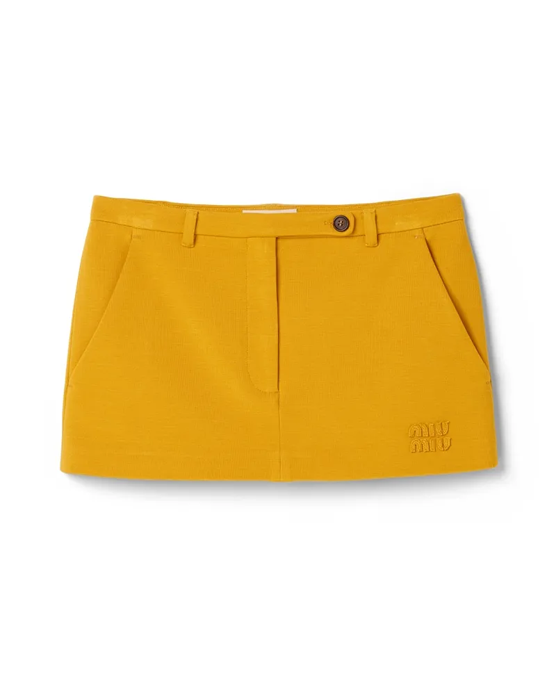 Miu Miu Milano-rippstrick-minirock, Damen, Senfgelb, Größe Senfgelb