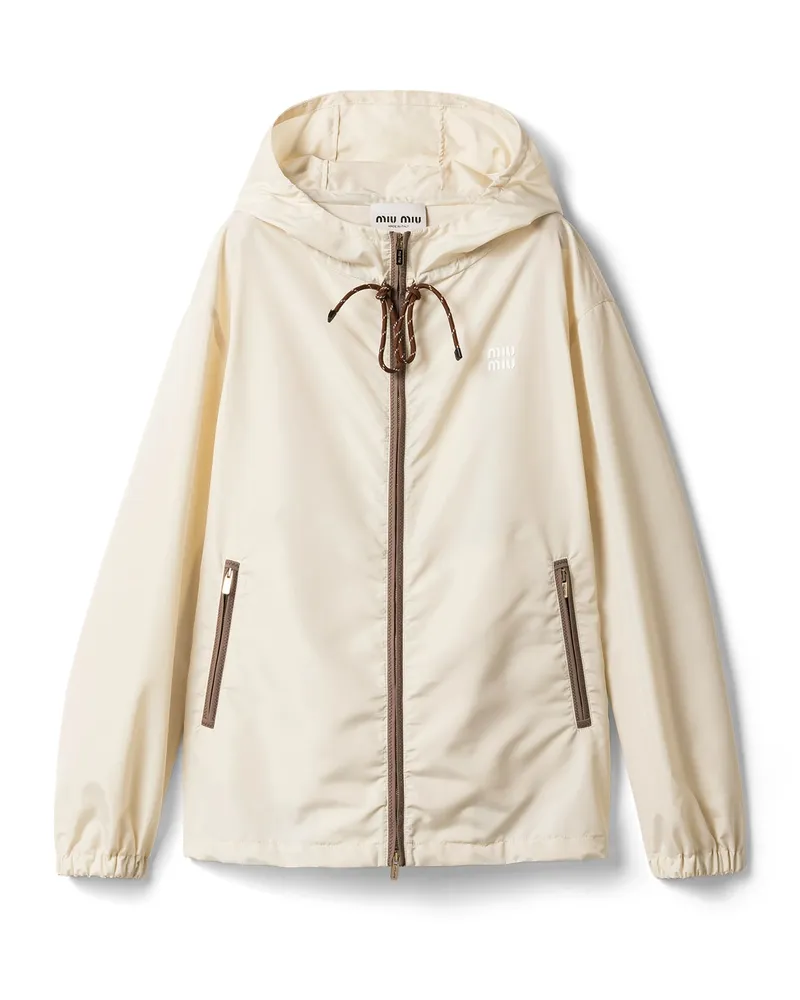 Miu Miu Blousonjacke Aus Funktionsgewebe, Damen, Vanille, Größe Vanille