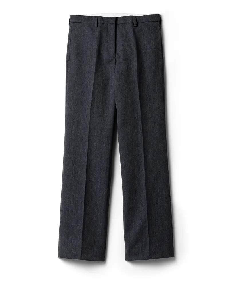 Miu Miu Hose Aus Twill, Damen, Anthrazitgrau, Größe Anthrazitgrau