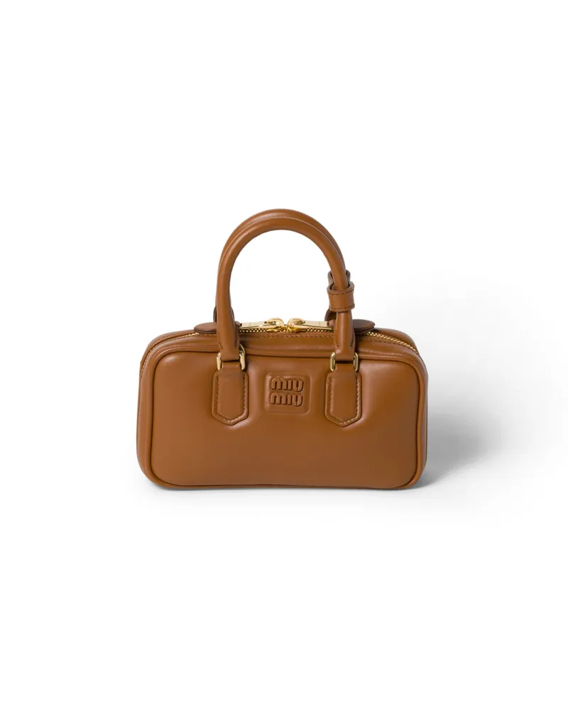 Miu Miu Arcadie Mini Bag Aus Leder, Damen, Cognac Cognac