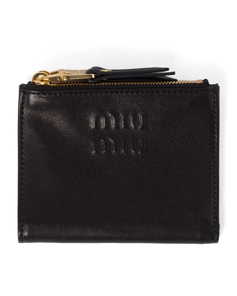 Miu Miu Kleine Geldbörse Aus Nappa-leder, Damen, Schwarz Schwarz