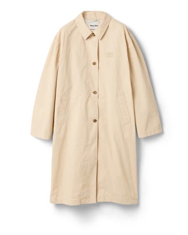 Miu Miu Alter Einreihiger Trenchcoat Aus Gabardine, Damen, Sojagrün, Größe Sojagrün