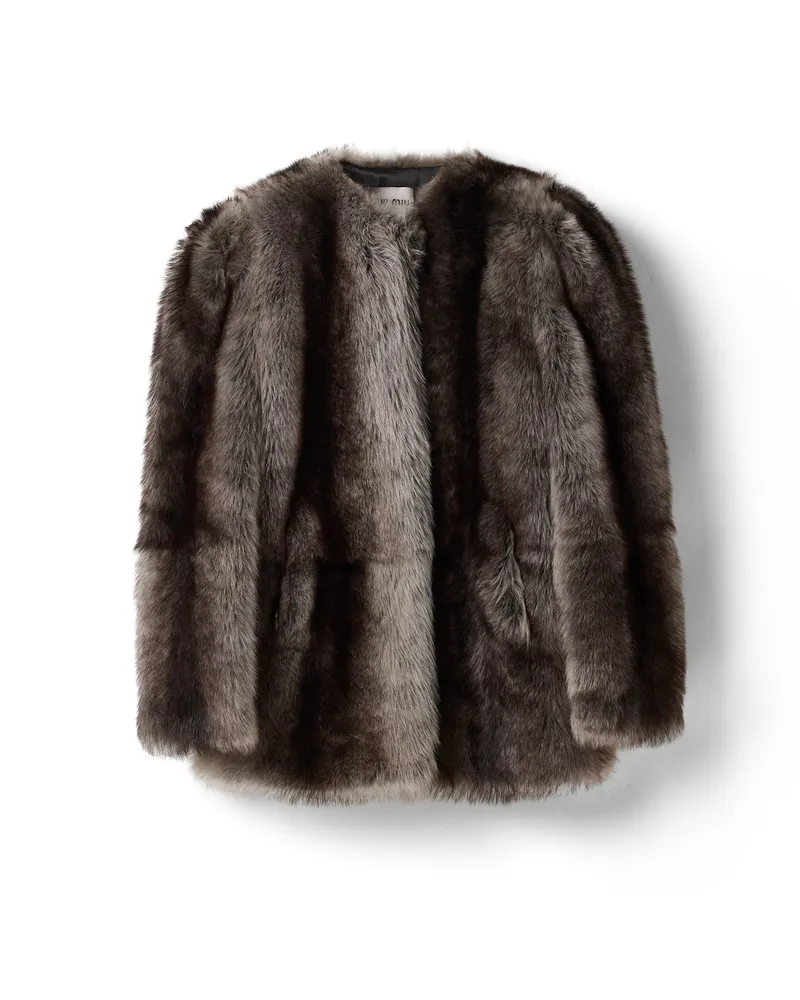 Miu Miu Jacke Aus Lammfell, Damen, Schwarz, Größe Schwarz