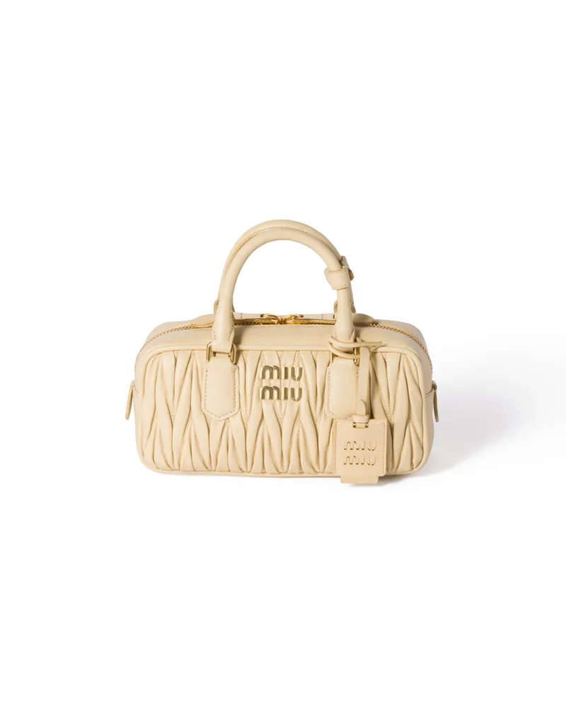 Miu Miu Arcadie Tasche Aus Matelassé-nappaleder, Damen, Sojagrün Sojagrün