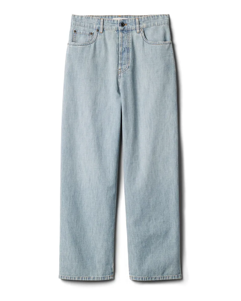 Miu Miu Jeans Aus Chambray, Damen, Hellblau, Größe Hellblau