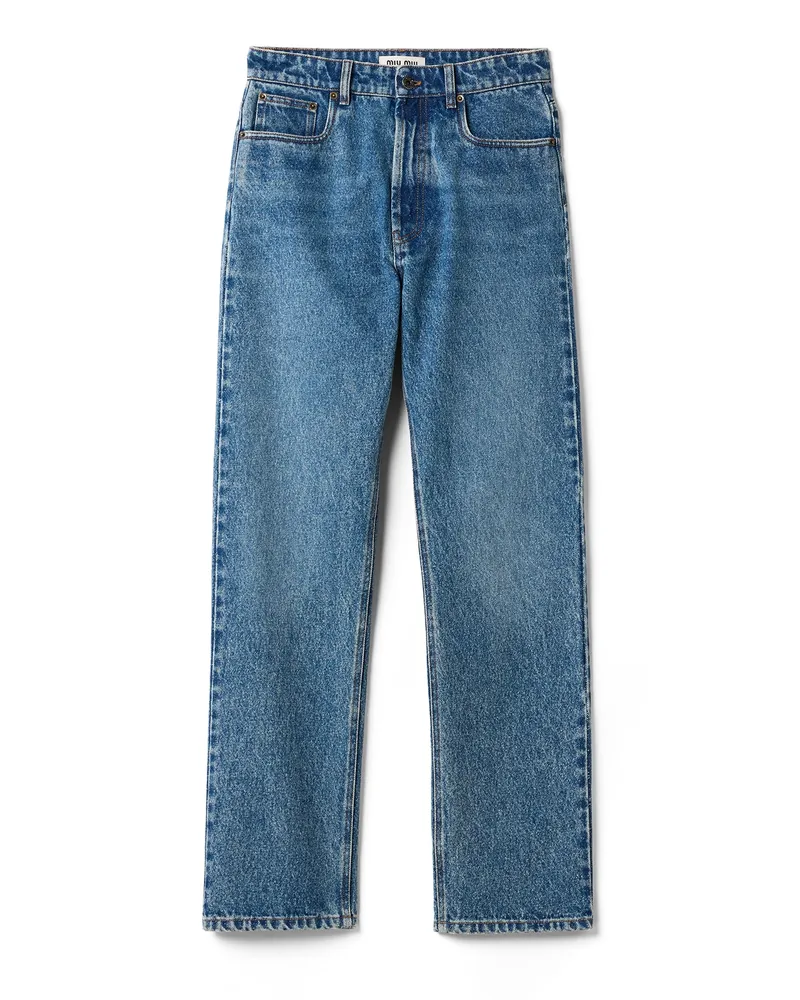 Miu Miu Five-pocket-jeans Aus Denim, Damen, Blau, Größe Blau