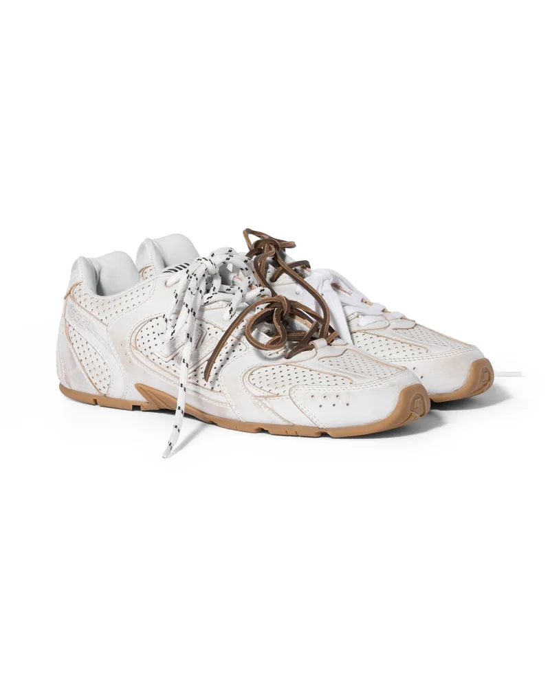 Miu Miu New Balance X  530 sl Sneaker Aus Deco'-leder, Damen, Weiss, Größe Weiss