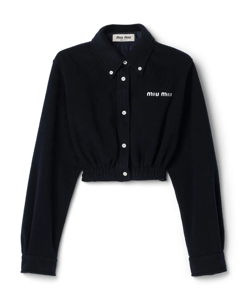 Miu Miu Hemd Aus Fleece, Damen, Blau, Größe Blau