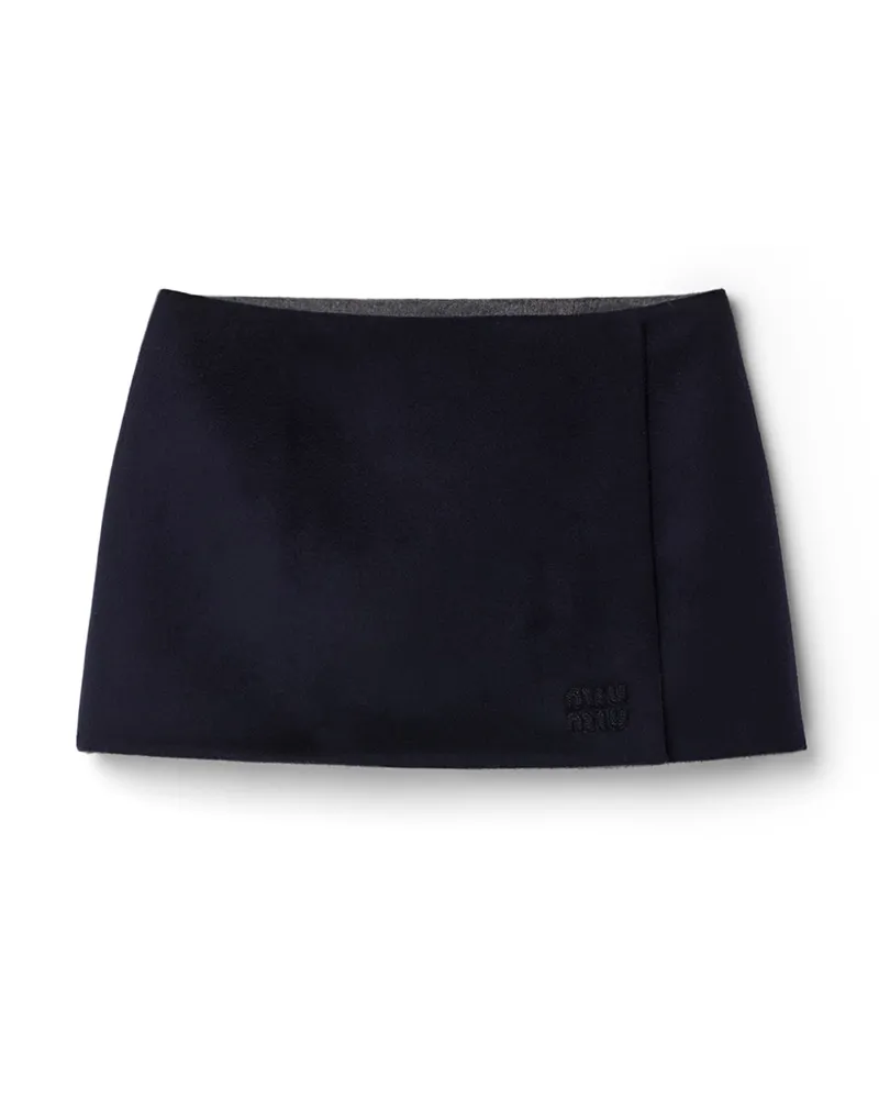 Miu Miu Minirock Aus Velours, Damen, Blau/grau, Größe Blau