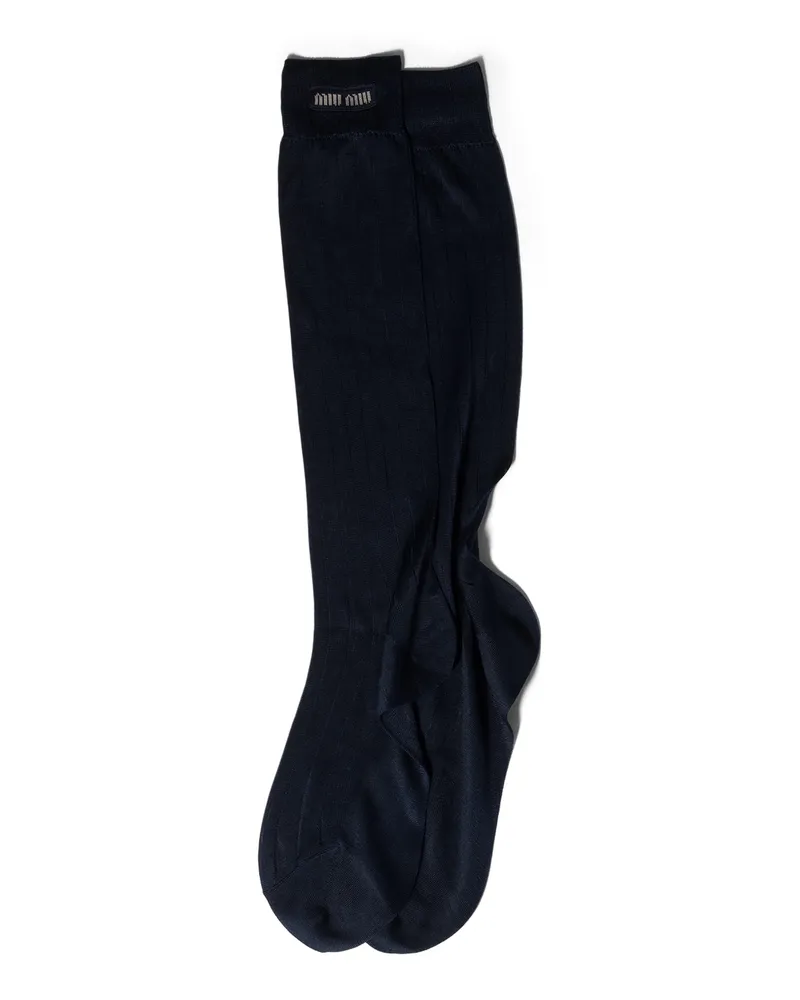 Miu Miu Socken Aus Seide, Damen, Blau, Größe Blau
