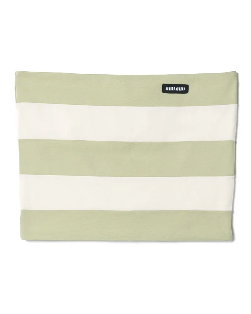 Miu Miu Gestreiftes Top Aus Jersey, Damen, Zartrosa/agave, Größe Zartrosa