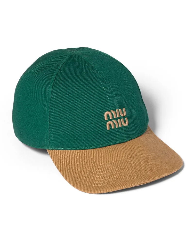 Miu Miu Baseballkappe Aus Drillich, Damen, Billard/kork, Größe Billard