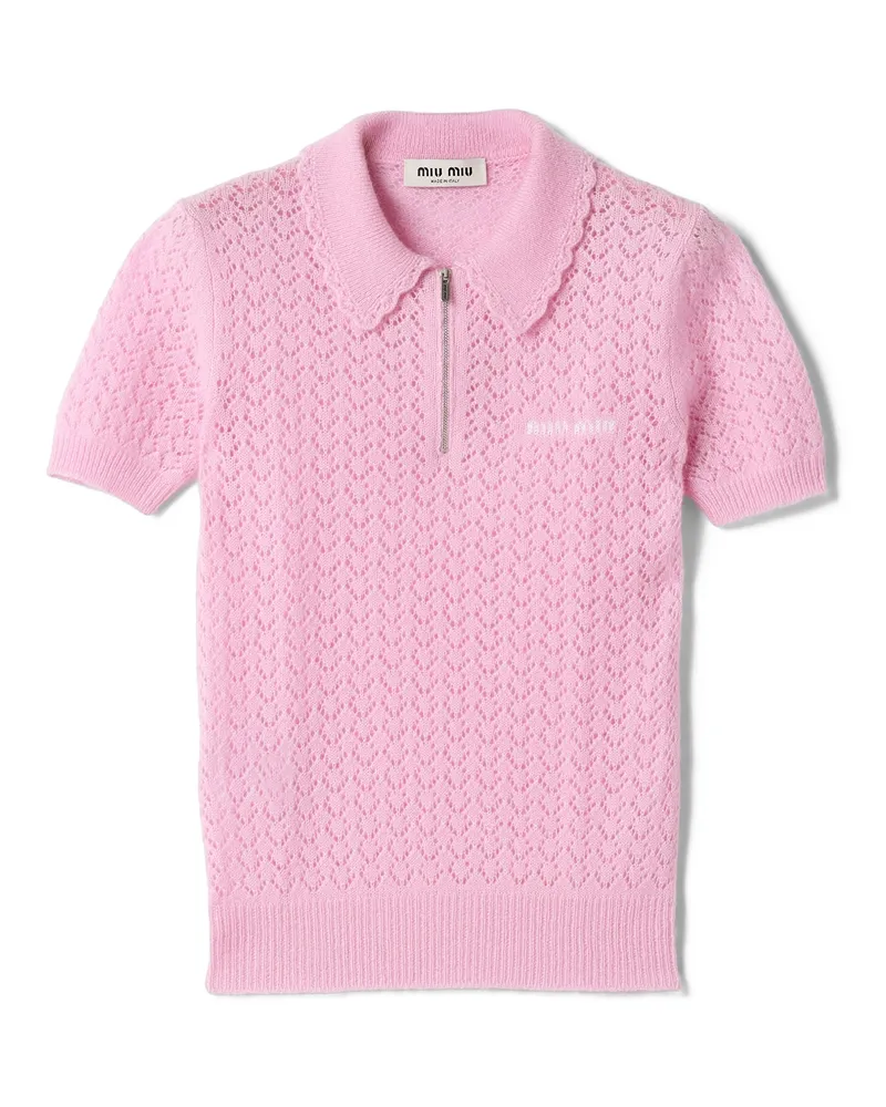 Miu Miu Poloshirt Aus Kaschmir Und Seide, Damen, Rosa, Größe Rosa