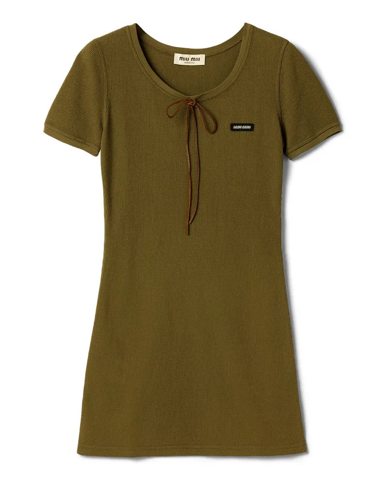 Miu Miu Kleid Aus Baumwolle, Damen, Waldgrün, Größe Waldgrün