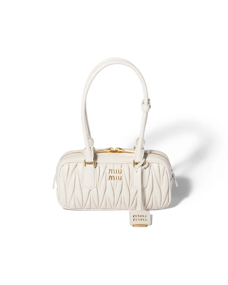 Miu Miu Arcadie Tasche Aus Matelassé-nappaleder, Damen, Weiss Weiss