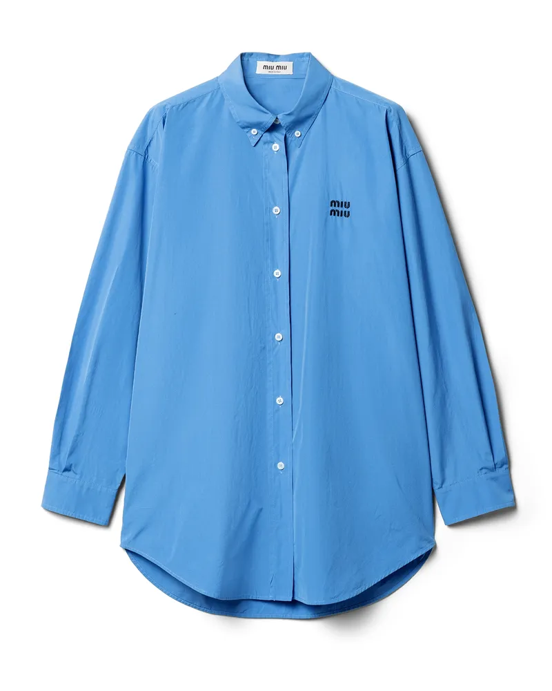 Miu Miu Hemd Aus Popeline, Damen, Lavendelblau, Größe Lavendelblau