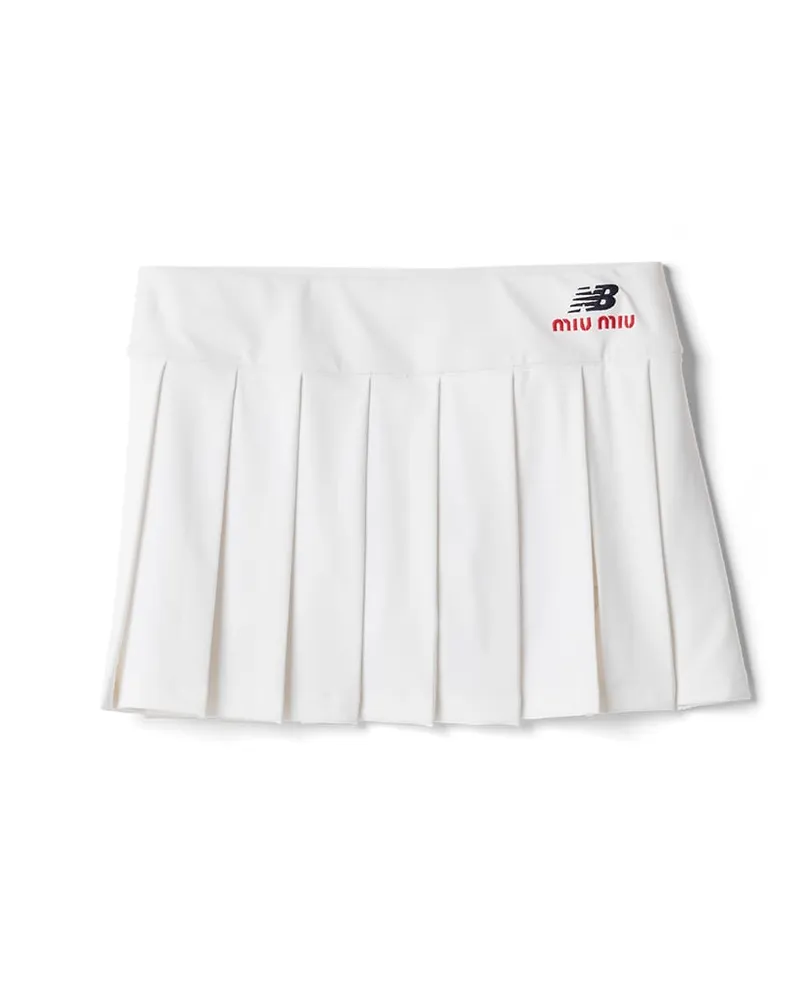 Miu Miu Faltenrock Aus Stretch-jersey, Damen, Weiss, Größe Weiss