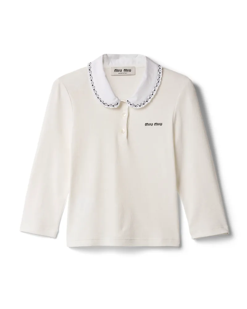 Miu Miu Top Aus Rippstrick, Damen, Weiss, Größe Weiss