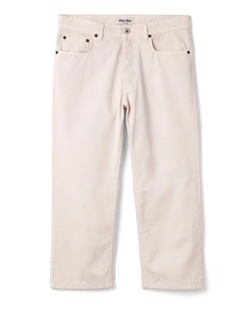 Miu Miu Jeans Aus Denim, Damen, Weiss, Größe Weiss