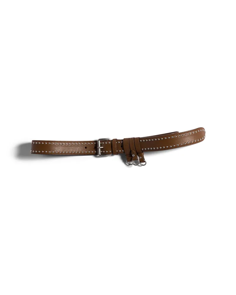 Miu Miu Gürtel Aus Leder, Damen, Eiche, Größe Eiche
