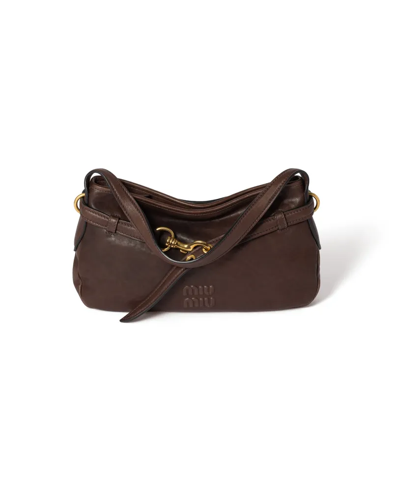 Miu Miu Aventure Tasche Aus Nappa-leder, Damen, Bruyère-holz Bruyère-holz