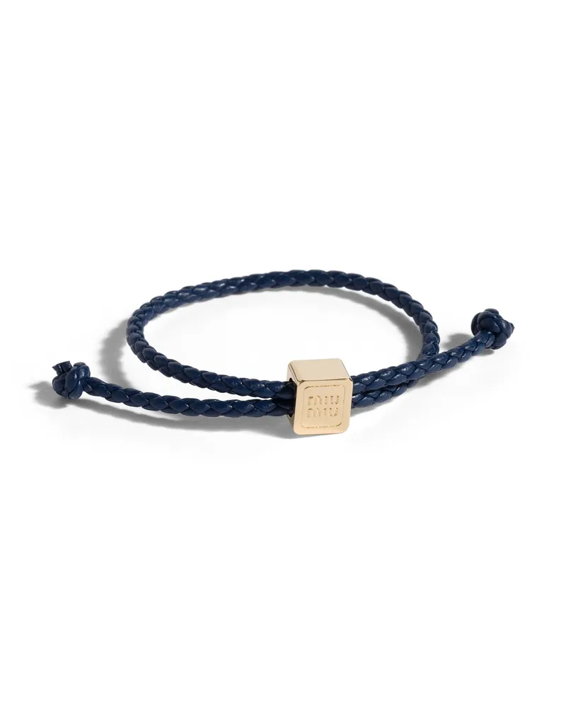 Miu Miu Armband Aus Leder, Damen, Kornblumenblau Kornblumenblau