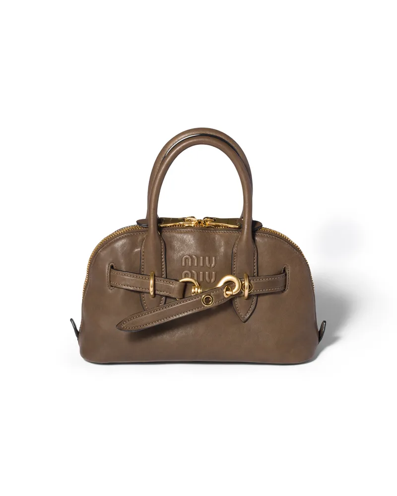 Miu Miu Aventure Henkeltasche Aus Nappa-leder, Damen, Tundra Tundra